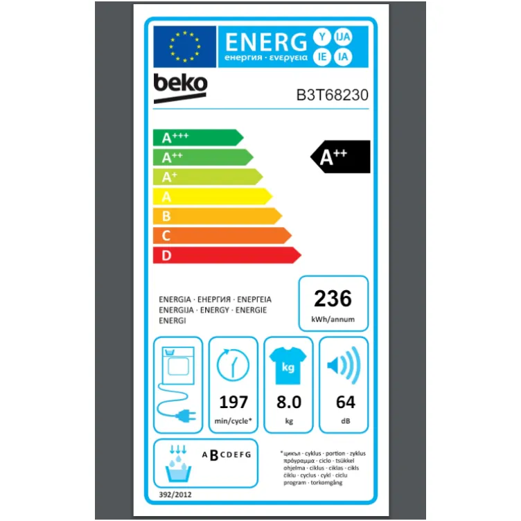 Mašina za sušenje veša Beko B3T 68230