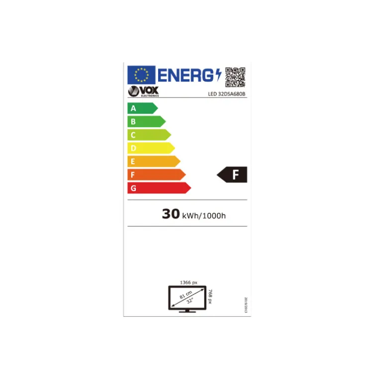 VOX TV 32" VOX-32DSA680B