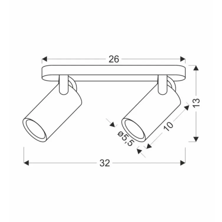 Gary Zidna Lampa Crna 2x15W GU10