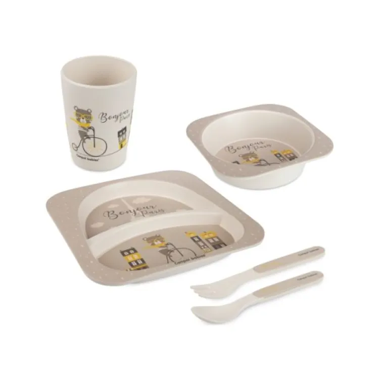 Canpol babies set za hranjenje 5 delova 9/227  bonjour paris beige