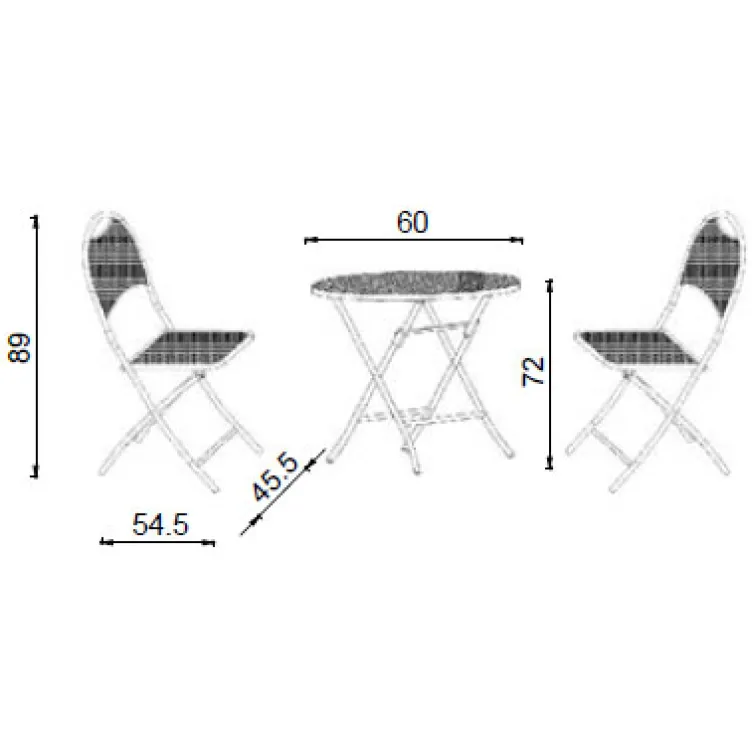 Baštenski set 2 stolice i metalni sto