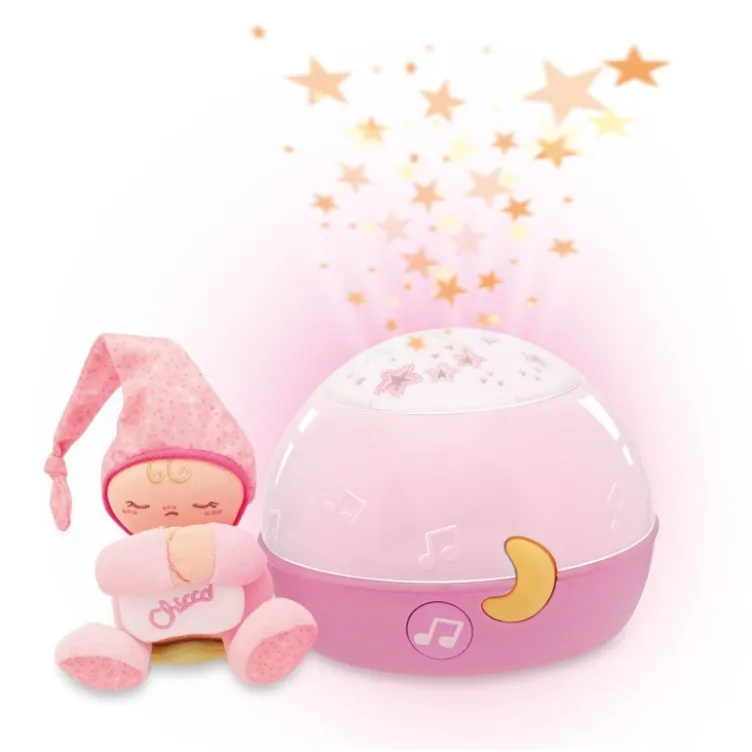 Muzička lampa projektor Uspavane zvezde Chicco roze