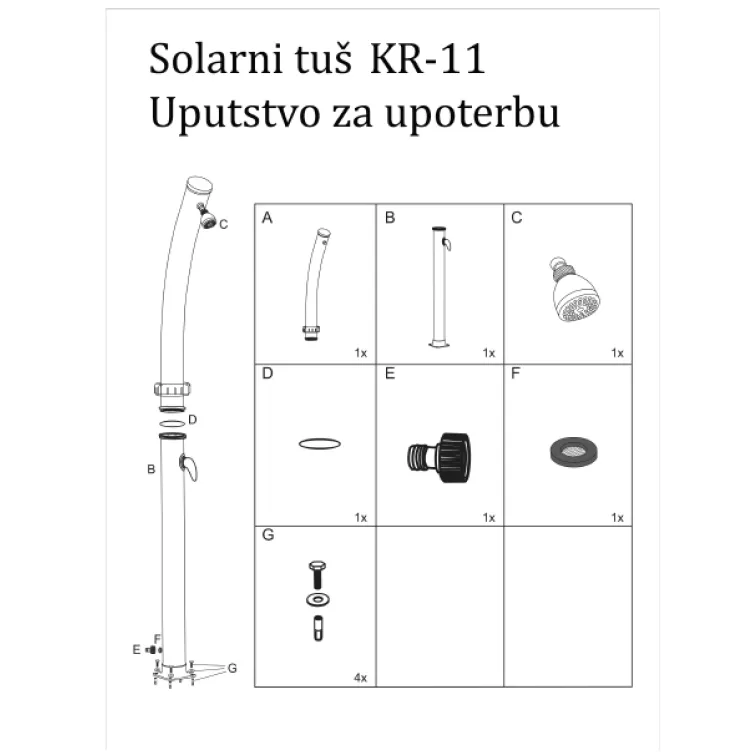 Solarni tuš sa slavinom 20 L KR-11