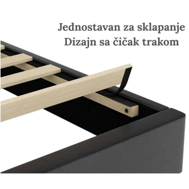 Versaj Bračni Krevet 216X164X108 cm - Crni + Madison Dušek za Bračni krevet 160x200 cm