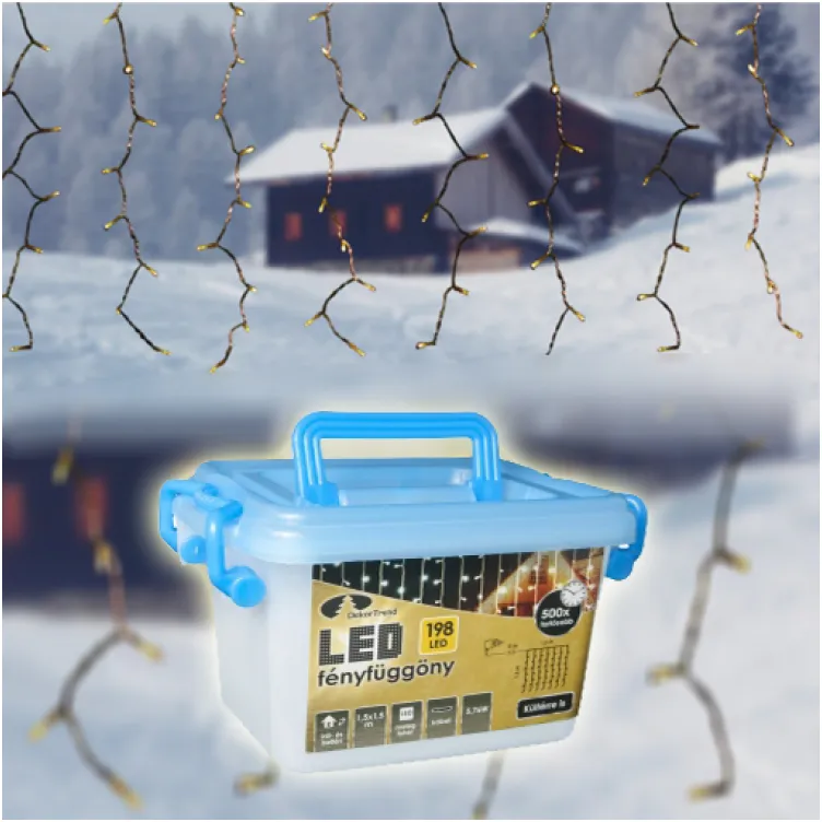 Novogodišnja LED zavesa hladno bela 1,5x1,5m za spoljašnju i unutrašnju upotrebu