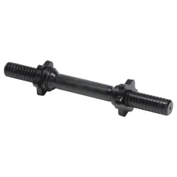 Kratka crna šipka za bučice 35 cm + 2 zvezdaste matice za zavrtanje