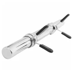 Kratka srebrna šipka za bučice 35 cm + 2 sigurnosne opruge