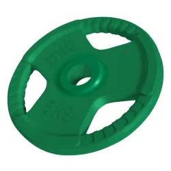 Gumirani olimpijski teg 5 kg  Tamnozeleni