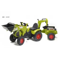 Dečji traktor na pedale sa rovokopačem i utovarivačem Claas