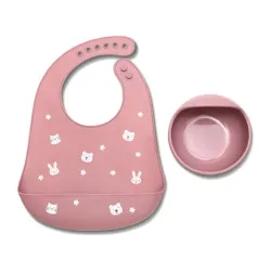 Lorelli set za hranjenje (2 kom) natural deep pink 10230710002