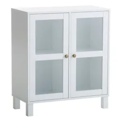 Staklena vetrina 2 vrata bela