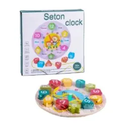 Igračka little world, drveni sat sa oblicima, 801