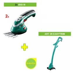 Akumulatorski baštenski trimer Bosch Isio III 2 kom + Trimer ART 26 EASYTRIM