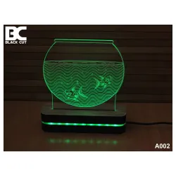 3D lampa Akvarijum crvena