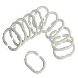 Plastične alke za tuš zavesu 12 kom