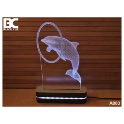 3D lampa Delfin hladno bela
