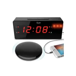 Bežični Smart budilnik Luv JUMBO LED Alarm Clock with wireless Alarm Shaker Black