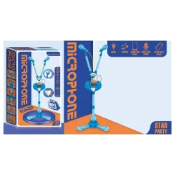 Stalak sa dva mikrofona plavi