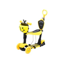 Trotinet za decu 5 u 1 sa sedištem i svetlećim točkovima Žuta
