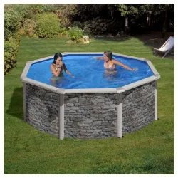 Okrugli montažni bazen Cerdena Stone SET 460x120 cm