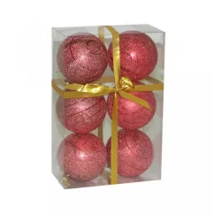 Kuglice sjajne crvene 8cm