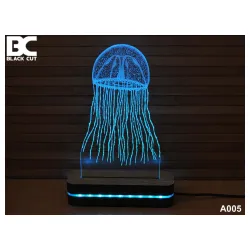 3D lampa Meduza plava