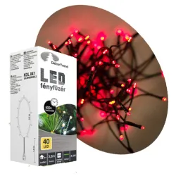 Novogodišnje crvene LED lampice 40 sijalica