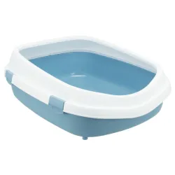 Toalet za mačke sa ramom Primo XXL 56x25x71cm plavo beli