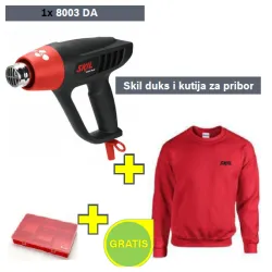 Pištolj za vreli vazduh Skil 8003DA + Skil duks i kutija za pribor