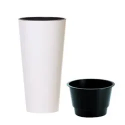 Plastična saksija Tubus Slim 30x57cm bela