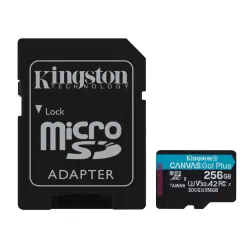 Kingston U3 V30 microsdxc 256GB canvas go plus 170R A2 + adapter SDCG3/256GB memorijska kartica 