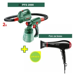 Sistem za prskanje boje Bosch PFS 2000  2 kom + Fen za kosu 
