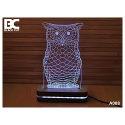 3D lampa Sova ljubičasta